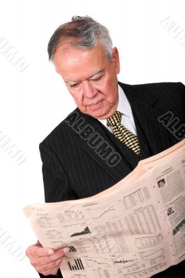 business manager reading newspaper