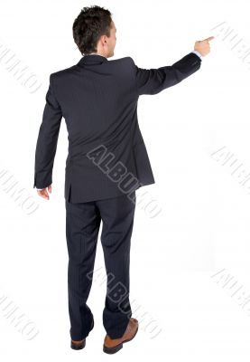 business man pointing at something