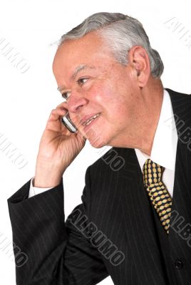 senior business man on a cell phone