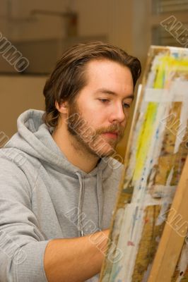 young artist drawing