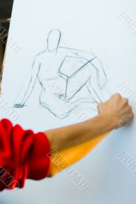 young artist drawing