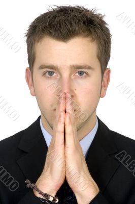 business man praying