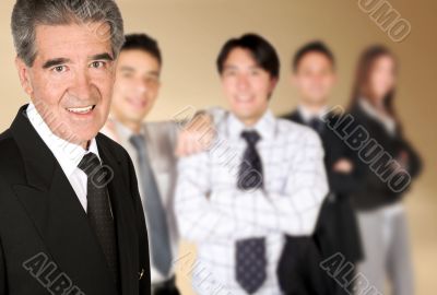 business man and his team