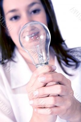 business woman full of ideas