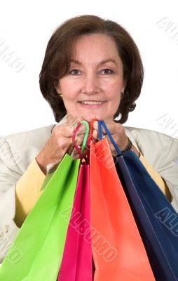 business woman with shopping bags