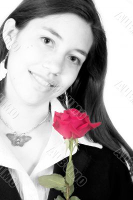 beautiful woman with rose