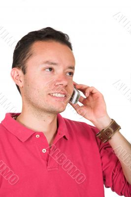 casual guy on the phone