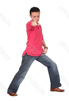 casual guy pointing at you