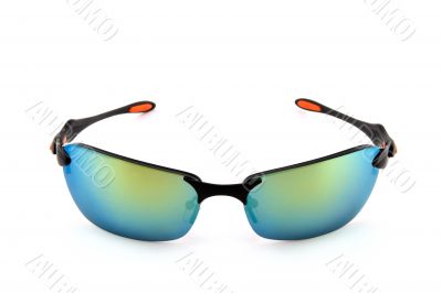 Sporty sunglasses on white background