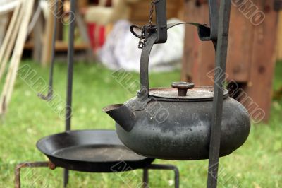Antique cast-iron kettle