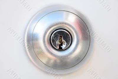 Door handle with keyhole