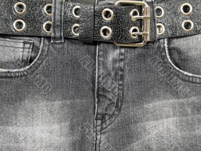 Black jeans, black leather belt