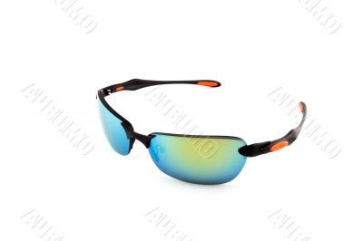 Colorful sunglasses on white background