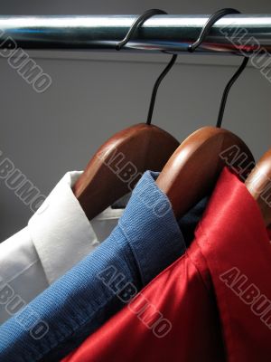 Shirts representing the colors of Russian flag