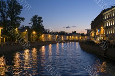 Night`s river of Saint-Petersburg
