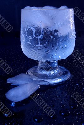 Glass of water with ice