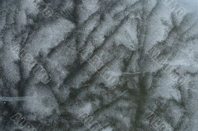 Abstract frosty pattern on ice
