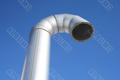 Shiny metal ventilation pipe