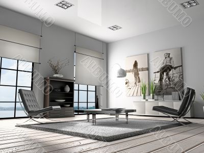 Home interior 3D rendering