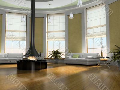 Home interior 3D rendering