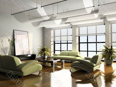 Home interior 3D rendering