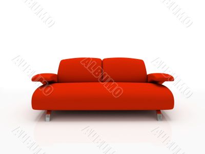 Red modern sofa on white background  insulated 3d