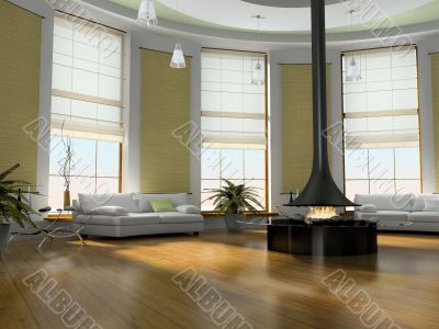 Home interior 3D rendering