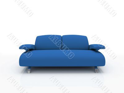 blue modern sofa on white background  insulated 3d