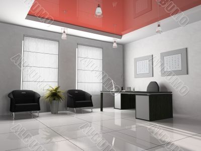 Office interior 3D rendering