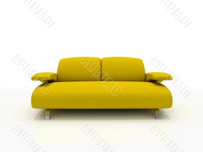 yellow modern sofa on white background  insulated 3d