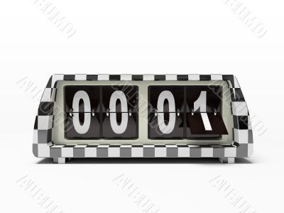 Black-and-white watch - counter isolated on white background