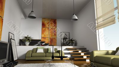 Home interior 3D rendering