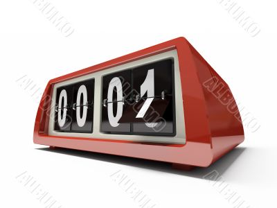 Red watch - counter isolated on white background