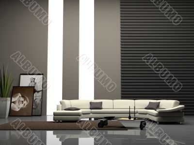 Home interior 3D rendering