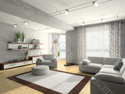 Home interior 3D rendering