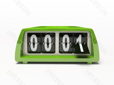 Green watch - counter isolated on white background 3D