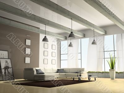 Home interior 3D rendering