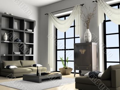 Home interior 3D rendering