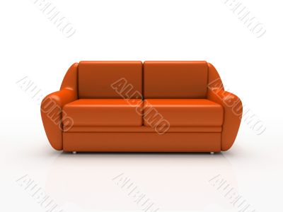 Red sofa on white background  insulated 3d