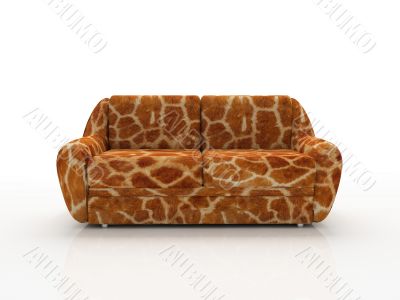 Spotted sofa with imitation under skin of the giraffe