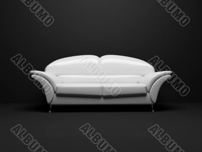 white sofa on black background  insulated 3d