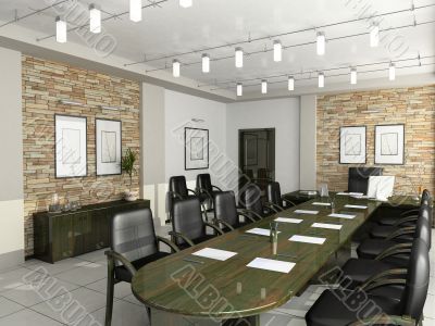 cabinet of the director furniture office negotiations 3D interio