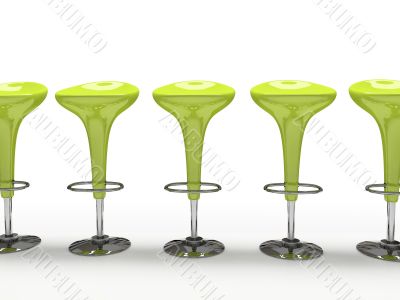Stylish green cafeteria chair isolated on black background