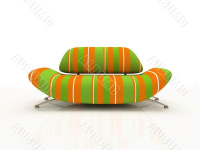 striped sofa on white background  insulated 3d