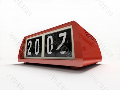 Red watch - counter on white background New year