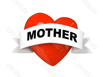 Valentine heart with label mother isolated on white background 3