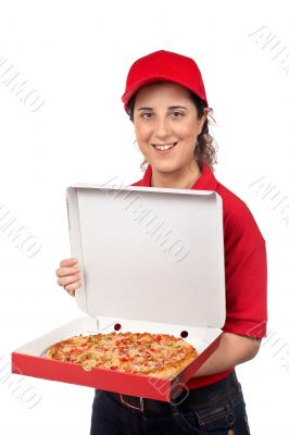 Pizza delivery woman