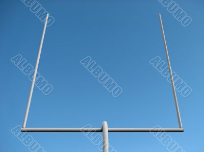 American football goal posts and the blue sky