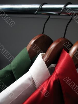 Shirts representing the colors of Italian flag Shirts representing the colors of Italian flag