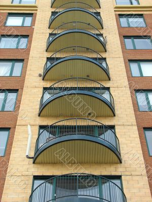 Balconies of a modern highrise condo